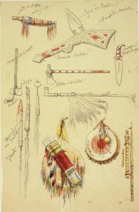 インドのアーティファクト、武器、パイプ 作： Rosa Bonheur